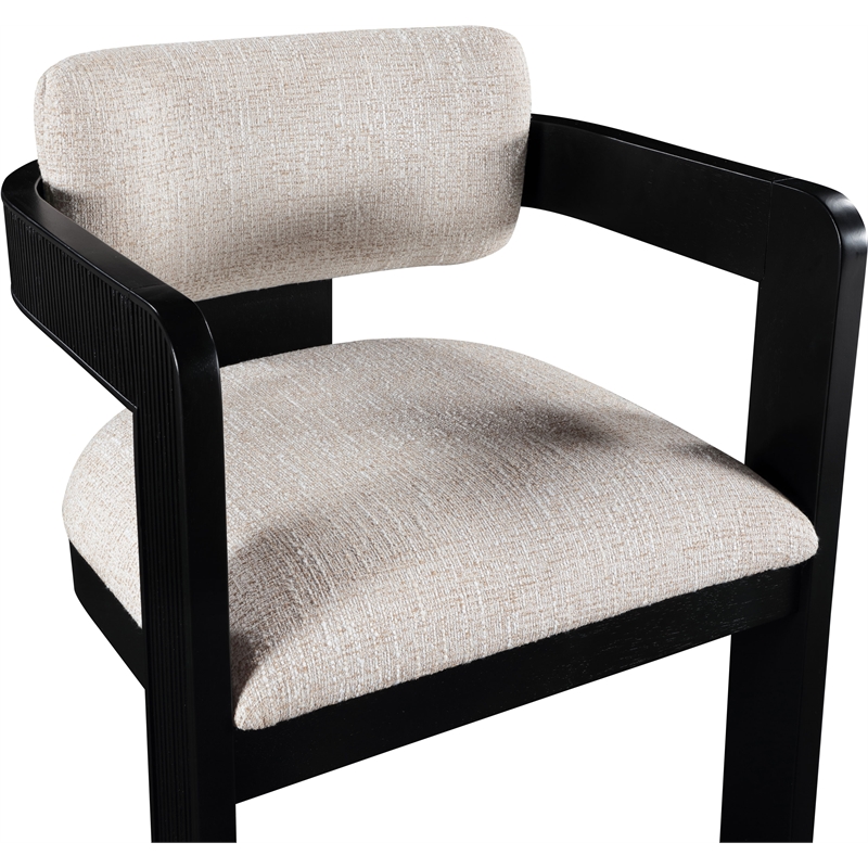 Pemberly Row Beige Linen Textured Fabric Dining Chair (Set of 2)