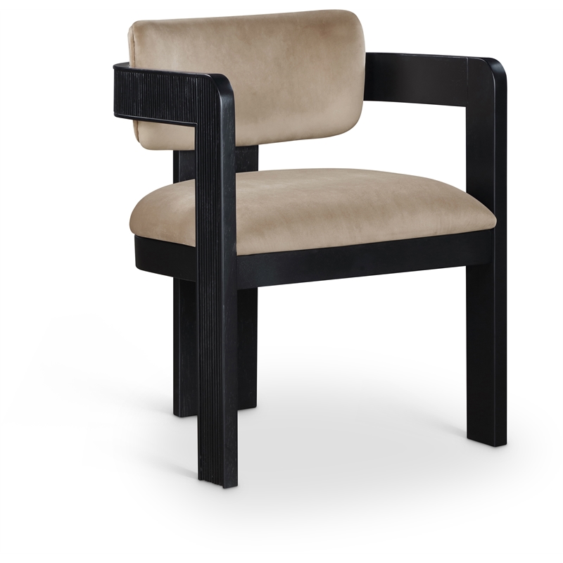 Pemberly Row Contemporary Beige Velvet Dining Chair (Set of 2)