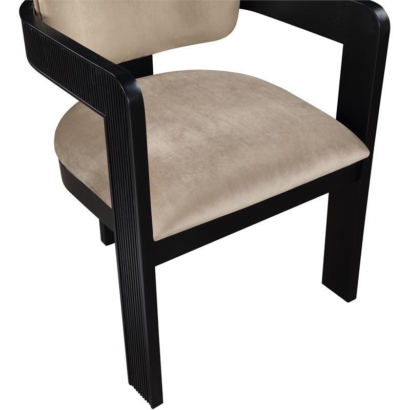 Pemberly Row Contemporary Beige Velvet Dining Chair (Set of 2)