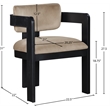 Pemberly Row Contemporary Beige Velvet Dining Chair (Set of 2)