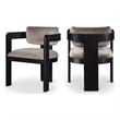 Pemberly Row Contemporary Beige Velvet Dining Chair (Set of 2)