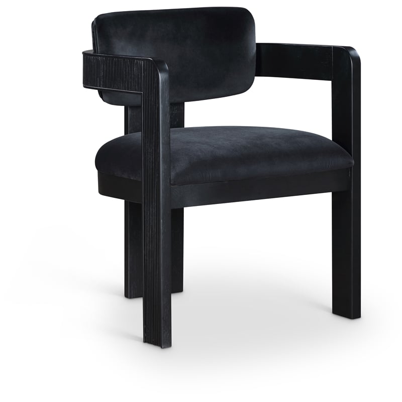 Pemberly Row Contemporary Black Velvet Dining Chair (Set of 2)