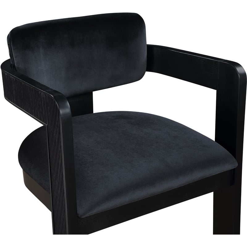 Pemberly Row Contemporary Black Velvet Dining Chair (Set of 2)