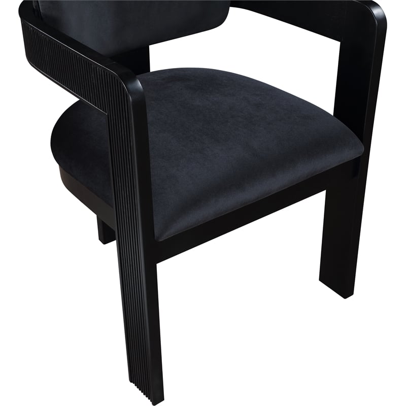 Pemberly Row Contemporary Black Velvet Dining Chair (Set of 2)