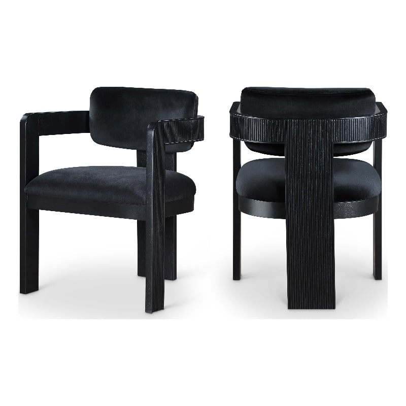 Pemberly Row Contemporary Black Velvet Dining Chair (Set of 2)