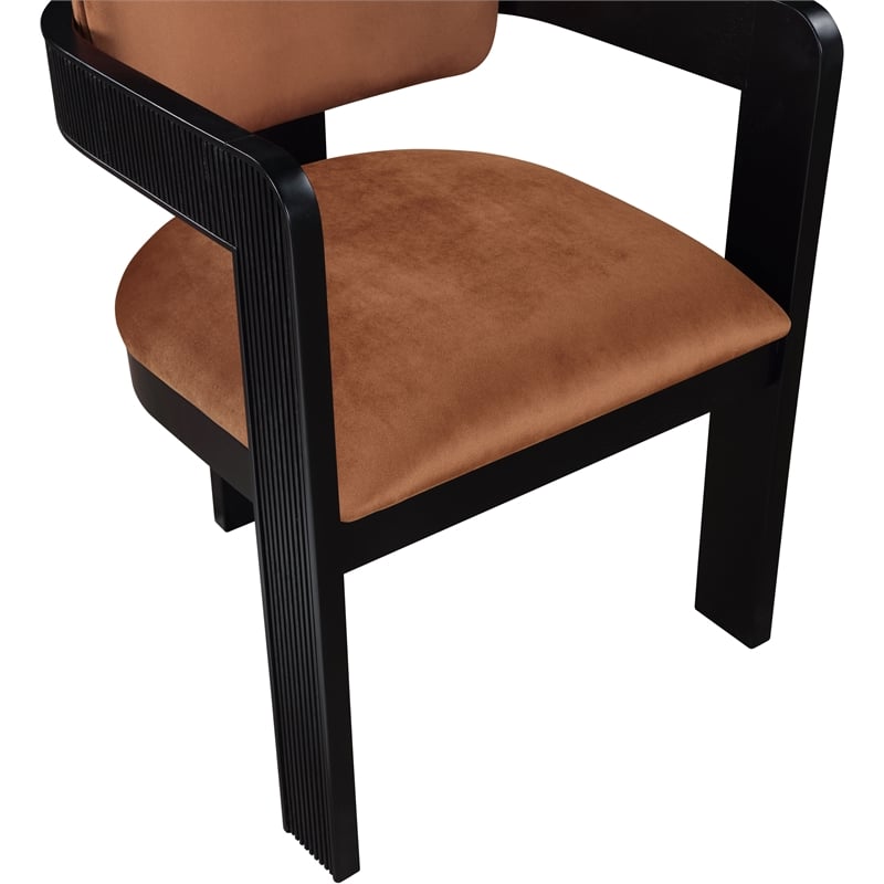 Pemberly Row Contemporary Cognac Velvet Dining Chair (Set of 2)
