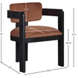 Pemberly Row Contemporary Cognac Velvet Dining Chair (Set of 2)