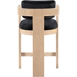 Pemberly Row Contemporary Solid Wood Frame Black Ultra Luxe Velvet Stool