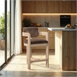 Pemberly Row Contemporary Solid Wood Frame Brown Ultra Luxe Velvet Stool