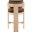 Pemberly Row Contemporary Solid Wood Frame Brown Ultra Luxe Velvet Stool
