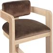 Pemberly Row Contemporary Solid Wood Frame Brown Ultra Luxe Velvet Stool