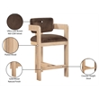 Pemberly Row Contemporary Solid Wood Frame Brown Ultra Luxe Velvet Stool