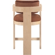 Pemberly Row Contemporary Solid Wood Frame Cognac Ultra Luxe Velvet Stool