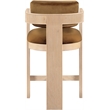 Pemberly Row Contemporary Solid Wood Frame Saddle Ultra Luxe Velvet Stool