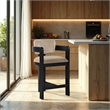 Pemberly Row Contemporary Solid Wood Frame Beige Ultra Luxe Velvet Stool