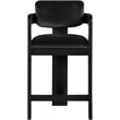 Pemberly Row Contemporary Solid Wood Frame Black Ultra Luxe Velvet Stool