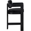 Pemberly Row Contemporary Solid Wood Frame Black Ultra Luxe Velvet Stool