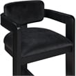 Pemberly Row Contemporary Solid Wood Frame Black Ultra Luxe Velvet Stool