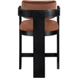 Pemberly Row Contemporary Solid Wood Frame Cognac Ultra Luxe Velvet Stool