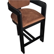 Pemberly Row Contemporary Solid Wood Frame Cognac Ultra Luxe Velvet Stool