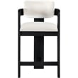 Pemberly Row Contemporary Solid Wood Frame Cream Ultra Luxe Velvet Stool