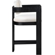 Pemberly Row Contemporary Solid Wood Frame Cream Ultra Luxe Velvet Stool