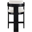 Pemberly Row Contemporary Solid Wood Frame Cream Ultra Luxe Velvet Stool