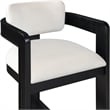 Pemberly Row Contemporary Solid Wood Frame Cream Ultra Luxe Velvet Stool