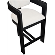 Pemberly Row Contemporary Solid Wood Frame Cream Ultra Luxe Velvet Stool