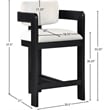Pemberly Row Contemporary Solid Wood Frame Cream Ultra Luxe Velvet Stool