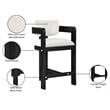 Pemberly Row Contemporary Solid Wood Frame Cream Ultra Luxe Velvet Stool