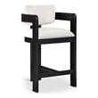 Pemberly Row Contemporary Solid Wood Frame Cream Ultra Luxe Velvet Stool