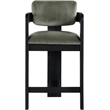 Pemberly Row Contemporary Solid Wood Frame Green Ultra Luxe Velvet Stool