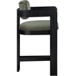 Pemberly Row Contemporary Solid Wood Frame Green Ultra Luxe Velvet Stool