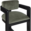 Pemberly Row Contemporary Solid Wood Frame Green Ultra Luxe Velvet Stool
