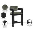 Pemberly Row Contemporary Solid Wood Frame Green Ultra Luxe Velvet Stool