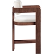 Pemberly Row Contemporary Solid Wood Frame Cream Ultra Luxe Velvet Stool
