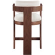 Pemberly Row Contemporary Solid Wood Frame Cream Ultra Luxe Velvet Stool