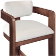Pemberly Row Contemporary Solid Wood Frame Cream Ultra Luxe Velvet Stool