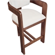 Pemberly Row Contemporary Solid Wood Frame Cream Ultra Luxe Velvet Stool