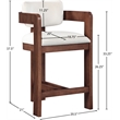 Pemberly Row Contemporary Solid Wood Frame Cream Ultra Luxe Velvet Stool
