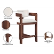 Pemberly Row Contemporary Solid Wood Frame Cream Ultra Luxe Velvet Stool