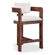 Pemberly Row Contemporary Solid Wood Frame Cream Ultra Luxe Velvet Stool