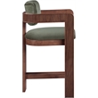 Pemberly Row Contemporary Solid Wood Frame Green Ultra Luxe Velvet Stool