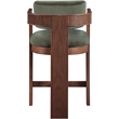 Pemberly Row Contemporary Solid Wood Frame Green Ultra Luxe Velvet Stool