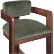 Pemberly Row Contemporary Solid Wood Frame Green Ultra Luxe Velvet Stool