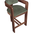Pemberly Row Contemporary Solid Wood Frame Green Ultra Luxe Velvet Stool