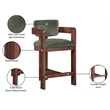 Pemberly Row Contemporary Solid Wood Frame Green Ultra Luxe Velvet Stool