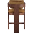 Pemberly Row Contemporary Solid Wood Frame Saddle Ultra Luxe Velvet Stool