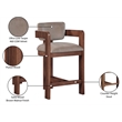 Pemberly Row Contemporary Solid Wood Frame Taupe Ultra Luxe Velvet Stool